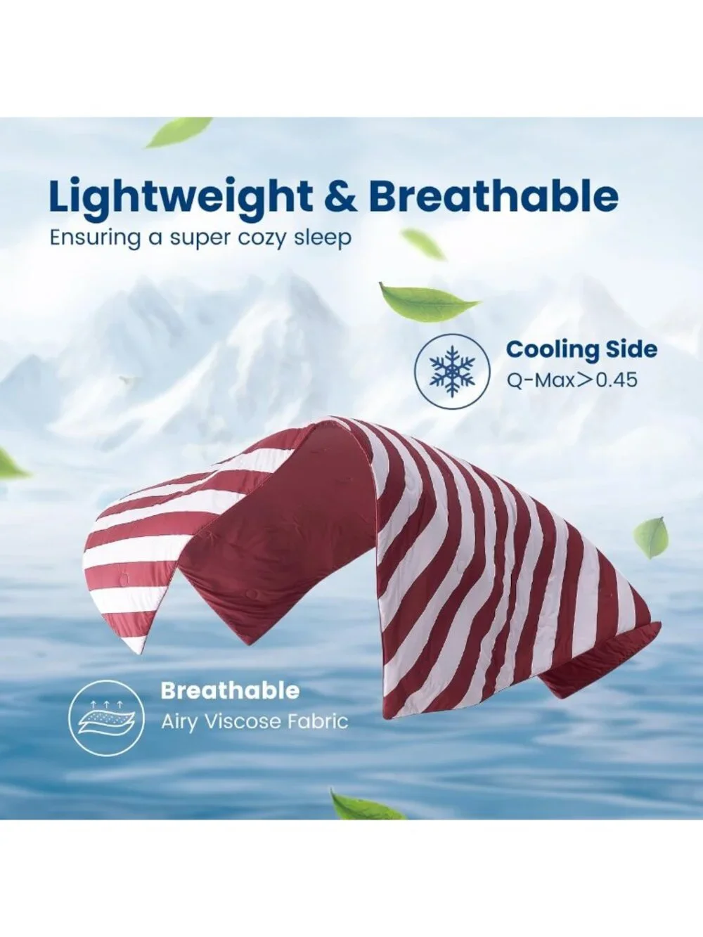 Cooling Comforter King Size Set - Lightweight Double-Sided Summer Quilt, 106x90
